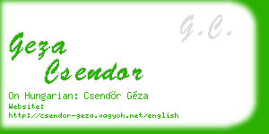 geza csendor business card